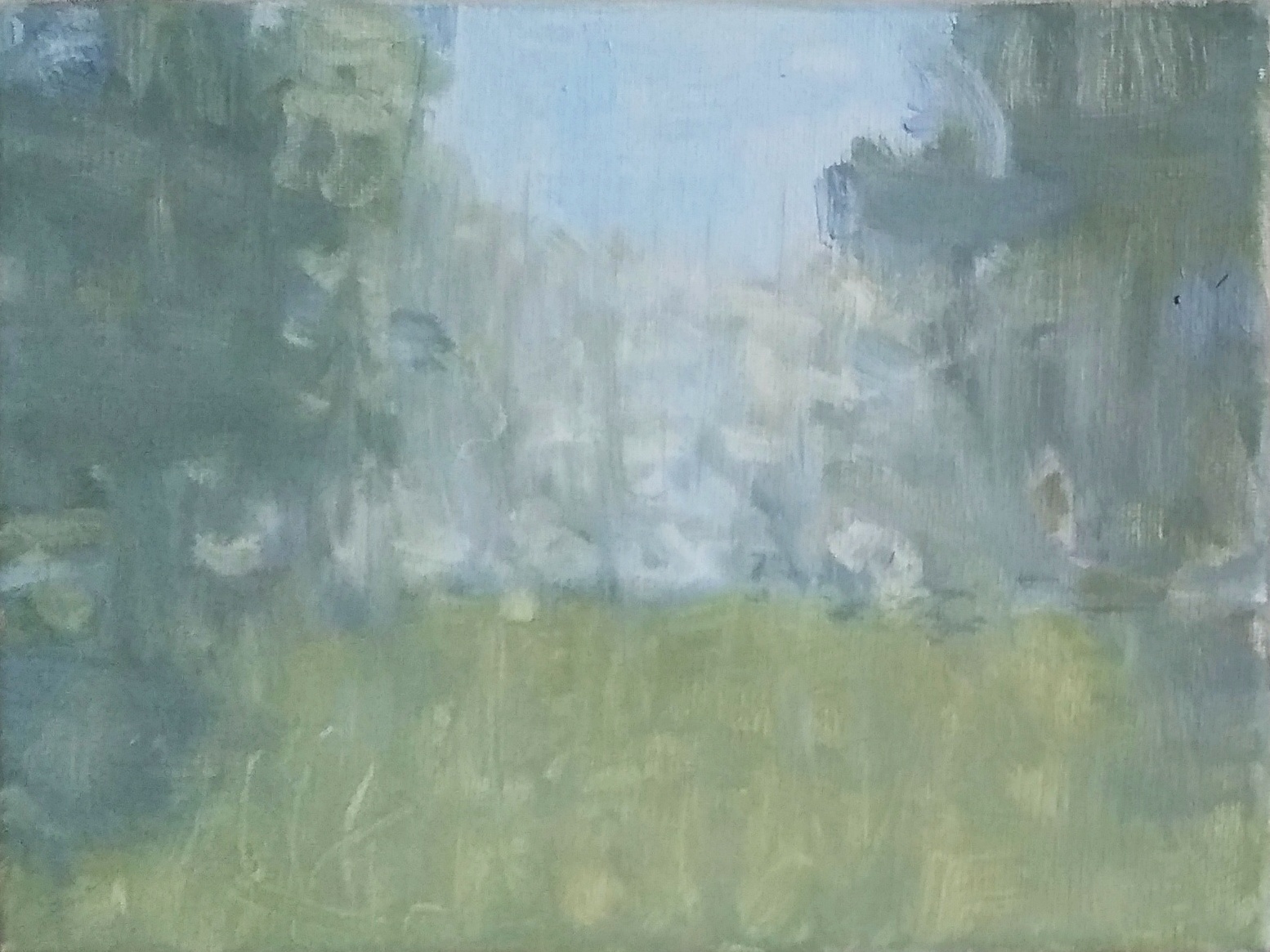 Romans Korovins Zilais dvielis I 2022 18x24cm